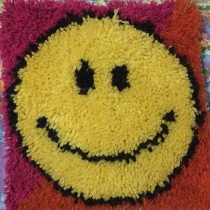 Handmade Latch Hook Smiley Face